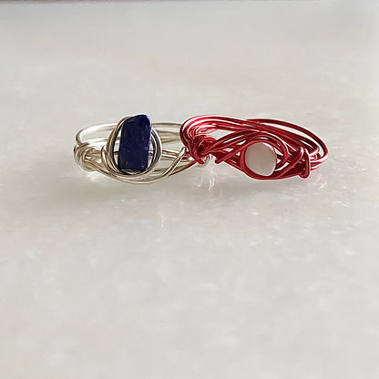 half & half captain america rings