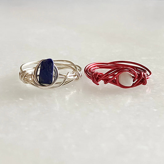 half & half captain america rings